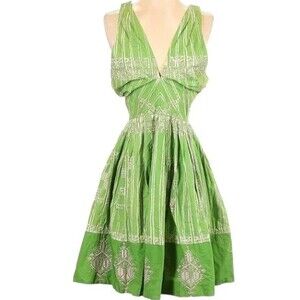 Plenty by Tracy Reese Anthropologie Plunging Neckline Dress Pockets Size 4